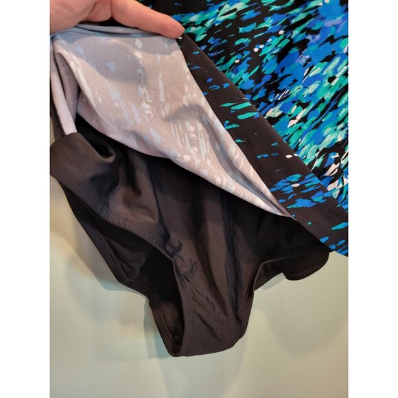 New Swim 365 Swimsuits For All Blue Black 1pc Swimsuit Sz 18 - Picture 3 of 9